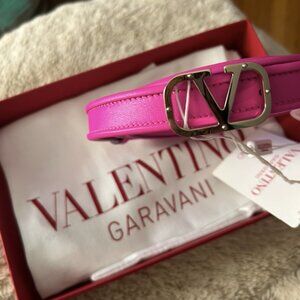 Valentino Garavani Fuschia Leather Belt